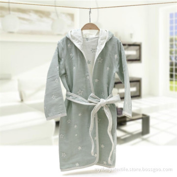 Velour Cotton Printing Comfortable Bathrobe 100% Cotton